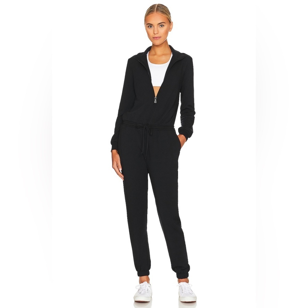 Beyond Yoga Ski Weekend Jumpsuit Black Activewear Athleisure Zip Front Revolve